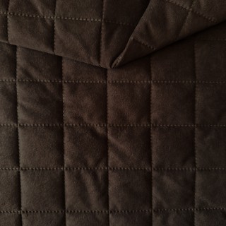 Tkanina obiciowa MIKROFIBRA PIKOWANA 5X5 KARO - Brąz