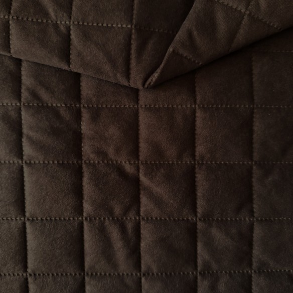 Оббивна тканин Стегана мікрофібра у вигляді ромбів 5x5 - коричневий