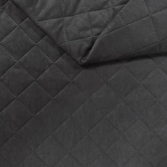 Оббивна тканин Стегана мікрофібра у вигляді ромбів 5x5 - Темно-сірий