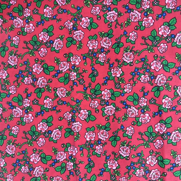 Бавовняна тканина - Червоні квіти горця II