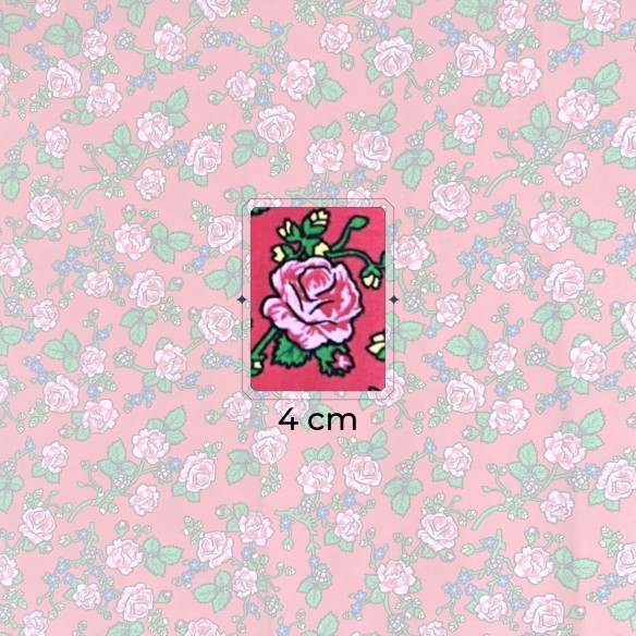 Бавовняна тканина - Червоні квіти горця II