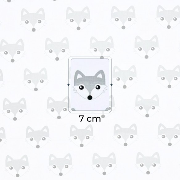 Tkanina bawełniana - Mini liski szare na białym