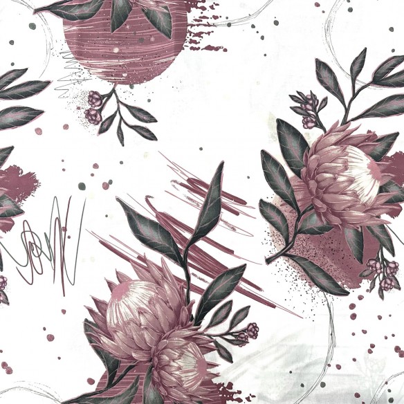 Бавовняна тканина - Протея, бордовий