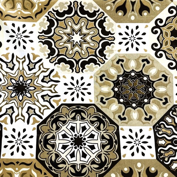 Tkanina bawełniana - Hiszpański wzór złoty