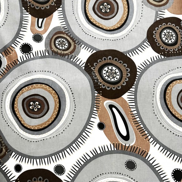 Бавовняна тканина - Коричневі БОГО колеса