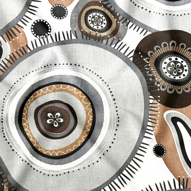 Бавовняна тканина - Коричневі БОГО колеса