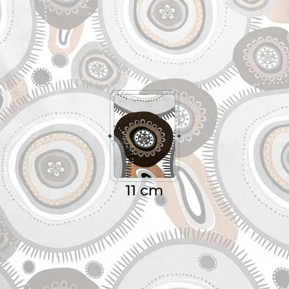 Бавовняна тканина - Коричневі БОГО колеса