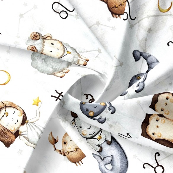 Tkanina bawełniana - Zwierzęce znaki zodiaku