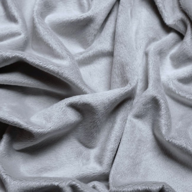 Однотонна мінкова тканина - світло-сіра