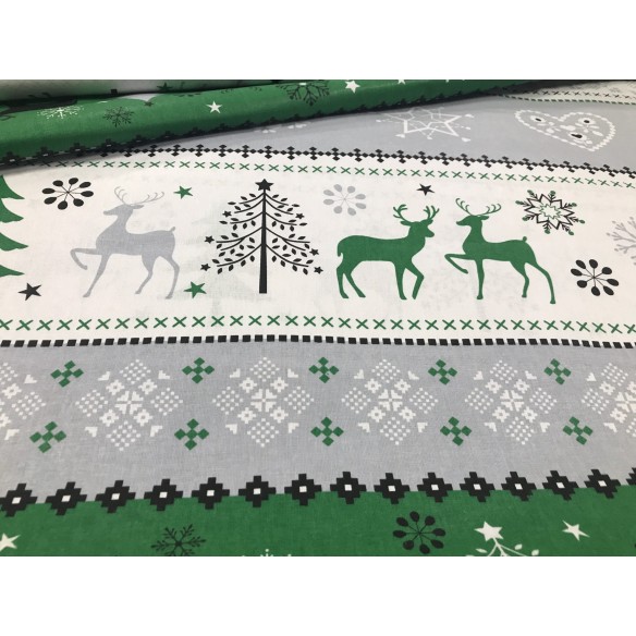 Бавовняна тканина - різдвяний зелений светр з оленя