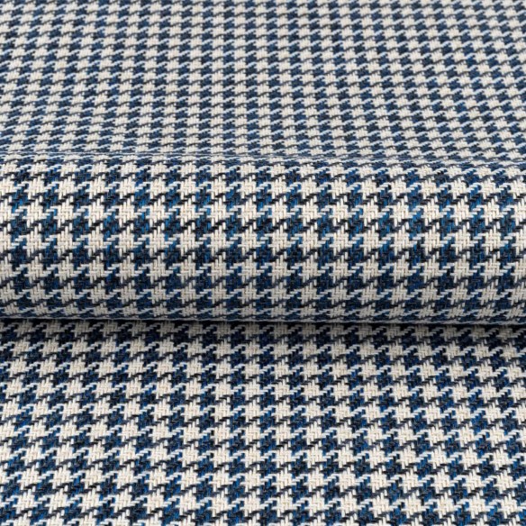 Tkanina obiciowa PEPITKA - Błękitno czarna