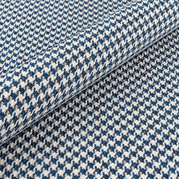 Tkanina obiciowa PEPITKA - Błękitno czarna