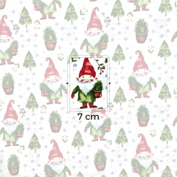 Бавовняна тканина - Різдвяні гноми та дерева