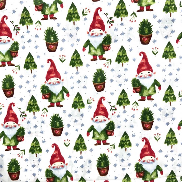Бавовняна тканина - Різдвяні гноми та дерева