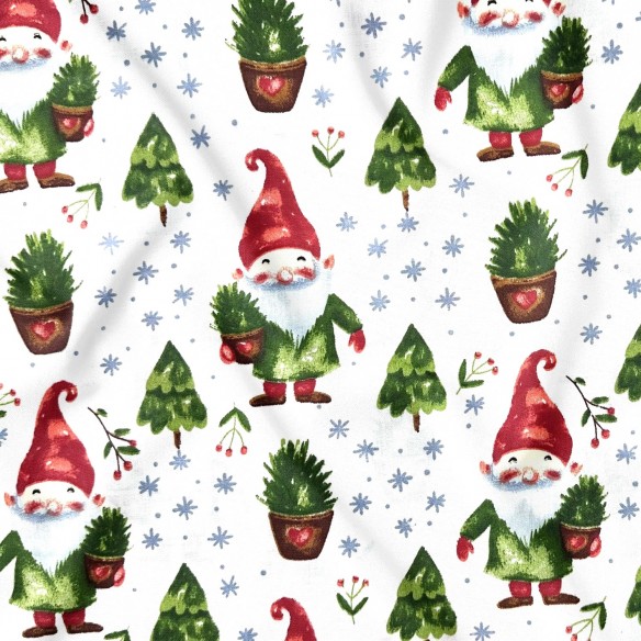 Бавовняна тканина - Різдвяні гноми та дерева