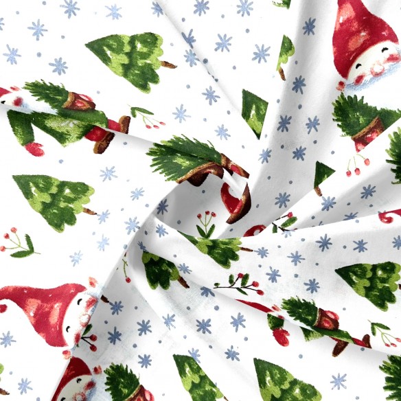 Бавовняна тканина - Різдвяні гноми та дерева