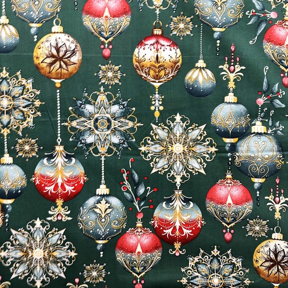 Бавовняна тканина - Різдвяні декоративні зелені прикраси