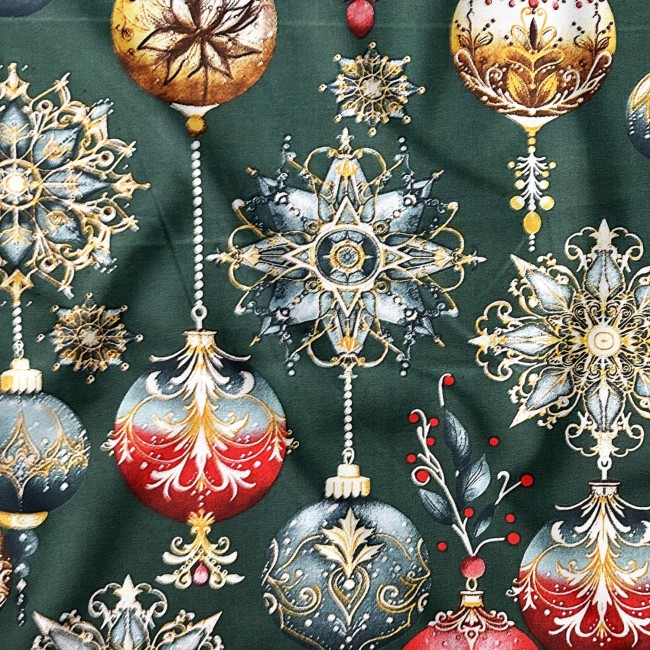 Бавовняна тканина - Різдвяні декоративні зелені прикраси