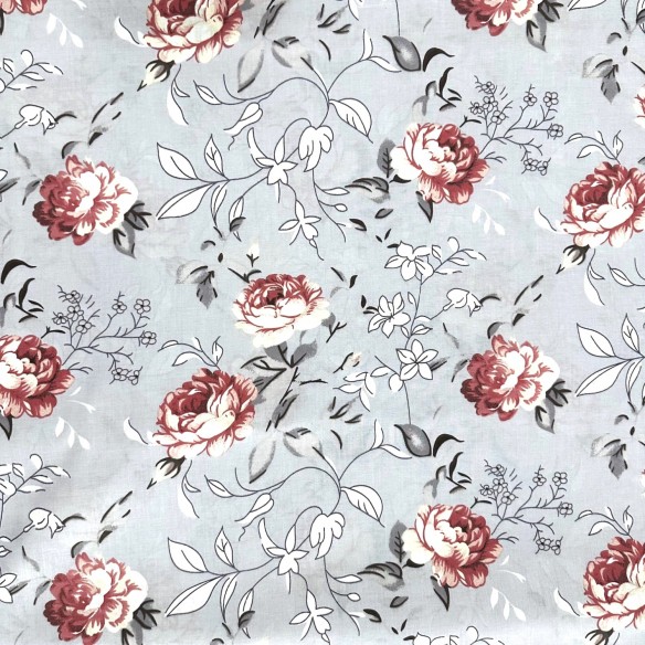 Tkanina Bawełniana - Magiczny ogród szary