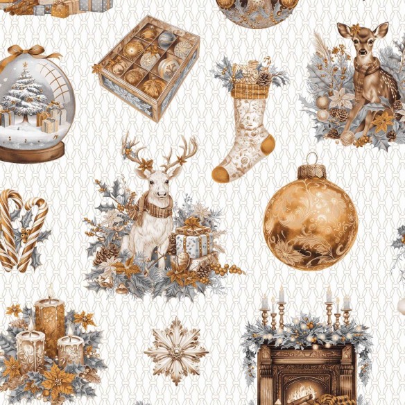 Бавовняна тканина - Олень, Золото