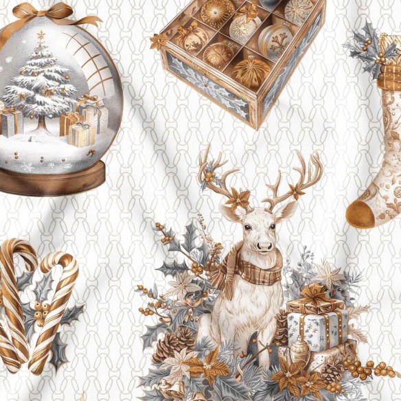 Бавовняна тканина - Олень, Золото