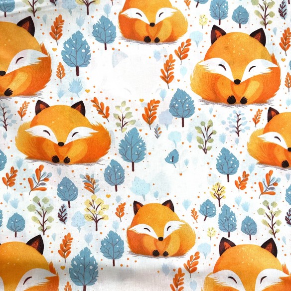 Tkanina bawełniana - Rudy lisek