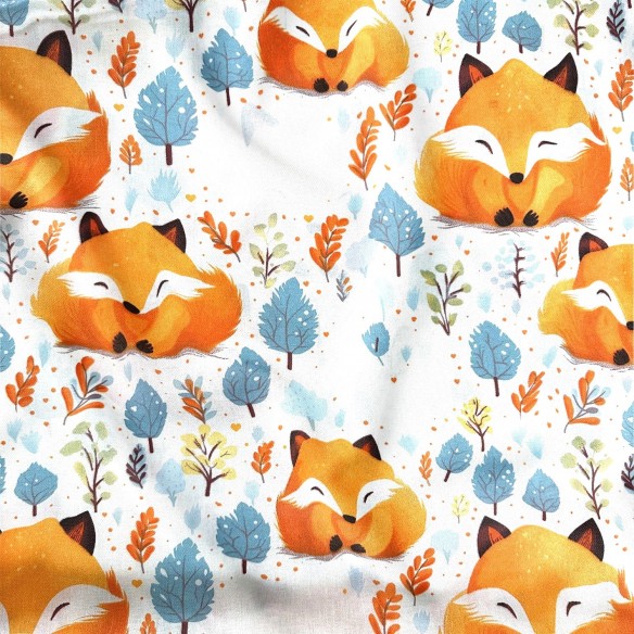 Tkanina bawełniana - Rudy lisek