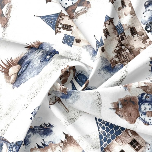 Тканина з бавовни - Маленькі динозаври в подорожі