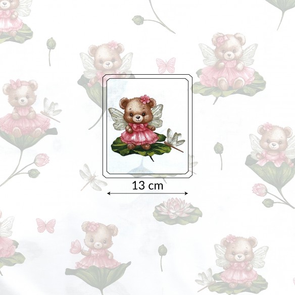 Тканина з бавовни - Ведмедики на листі