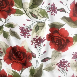 Тканина з бавовни - Червоні троянди