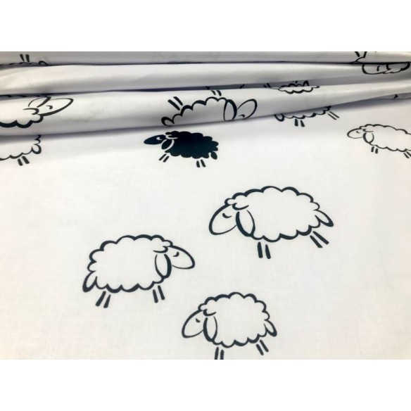 Бавовняна тканина - Вівці тварини чорно-білі