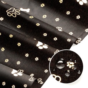 Tkanina wodoodporna - Oxford Kości i łapki złote