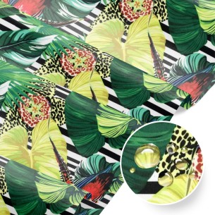 Tkanina wodoodporna - Oxford monstera palma pasy