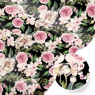 Tkanina wodoodporna Oxford w piwonie różowe na poduszki