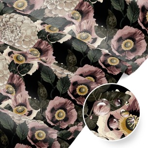 Tkanina wodoodporna Oxford - Różowe maki