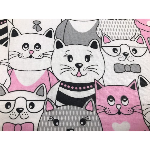 Бавовняна тканина - Рожеві коти