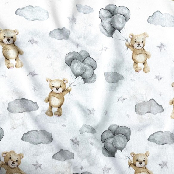 Бавовняна тканина - Тедді, сірий