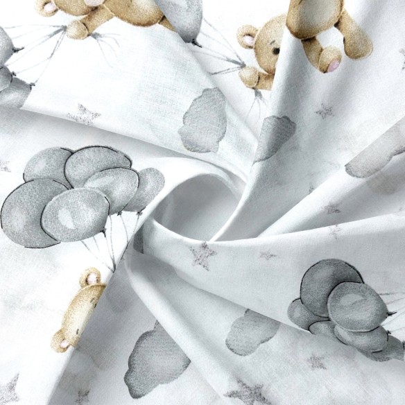 Бавовняна тканина - Тедді, сірий