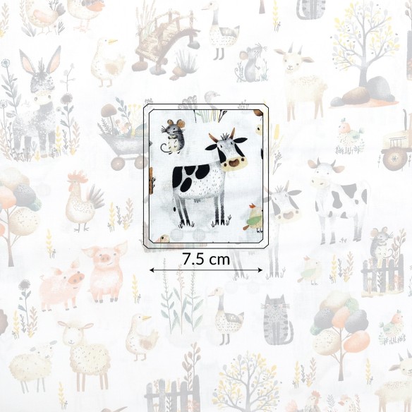 Tkanina bawełniana Wesoła Farma - 100% bawełna, 160cm, 125-135g/m2