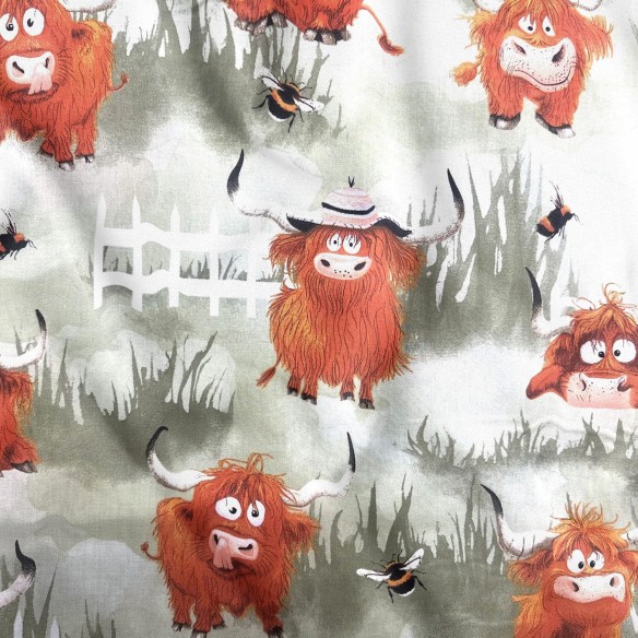 Бавовняна тканина - Шалені корови на лузі