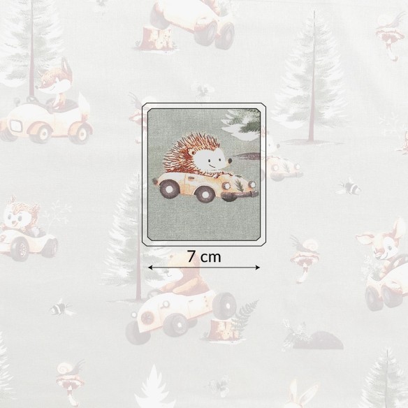 Бавовняна тканина - Лісова звірина, шавлія