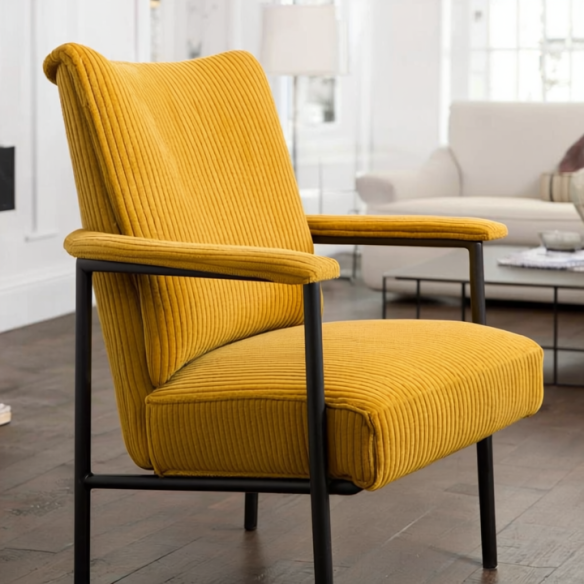 Тканина для оббивки LINCOLN Велюр - Гірчичний