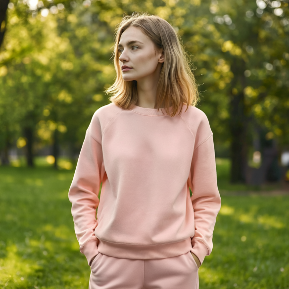 Товстий толстовка з щіткою - Лососево-рожевий