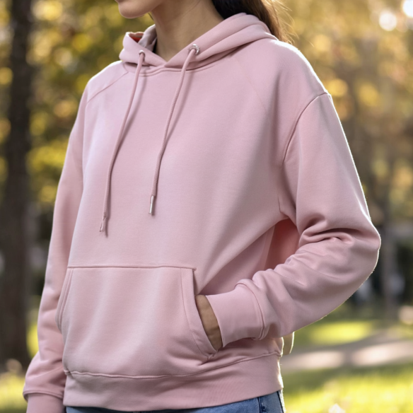 Товстий толстовка з щіткою - Брудно-рожевий