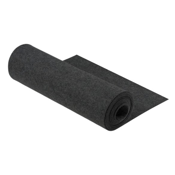 Miękki filc czarny, 3 mm, 400 g/m², szerokość 150 cm, ATEST PZH