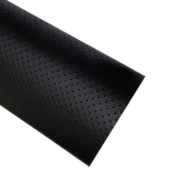 Czarna Ekoskóra Pikowana UV+ o wysokiej trwałości, szer. 145 cm