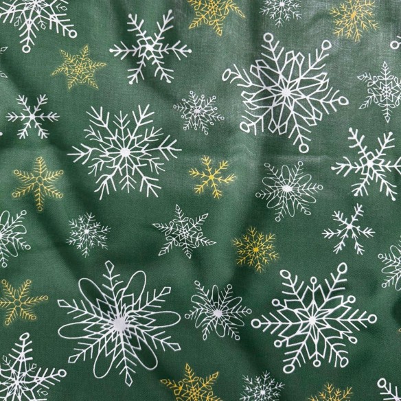 Бавовняна тканина - Різдвяна декорація, біла  - Cottye