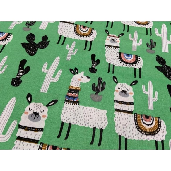 Tkanina bawełniana - Alpaka meksykańska zielona