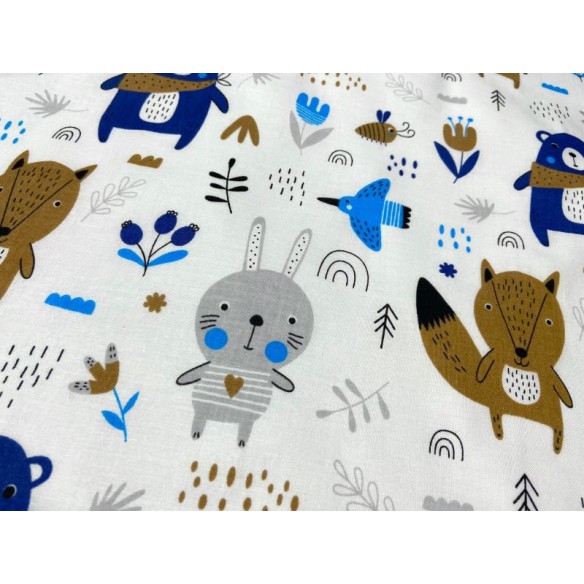 Бавовняна тканина - Лісові блакитні тварини