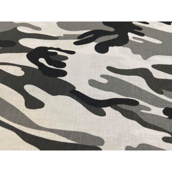 Tkanina bawełniana - Wzór wojskowy moro czarno białe